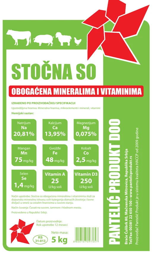 Livestock Salt Enriched with Minerals and Vitamins